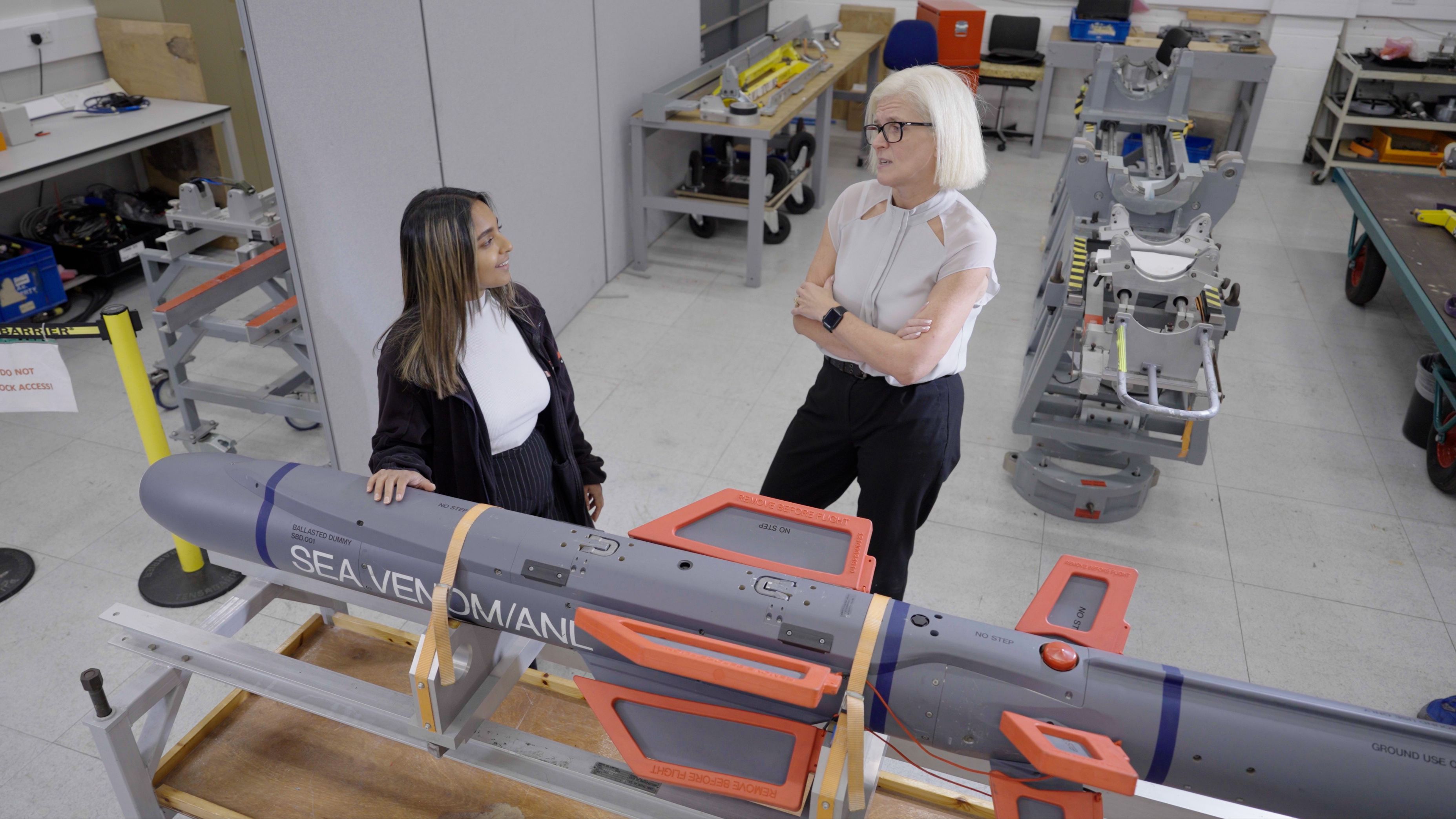 Ramisa and Vicki with Sea Venom missile.jpg